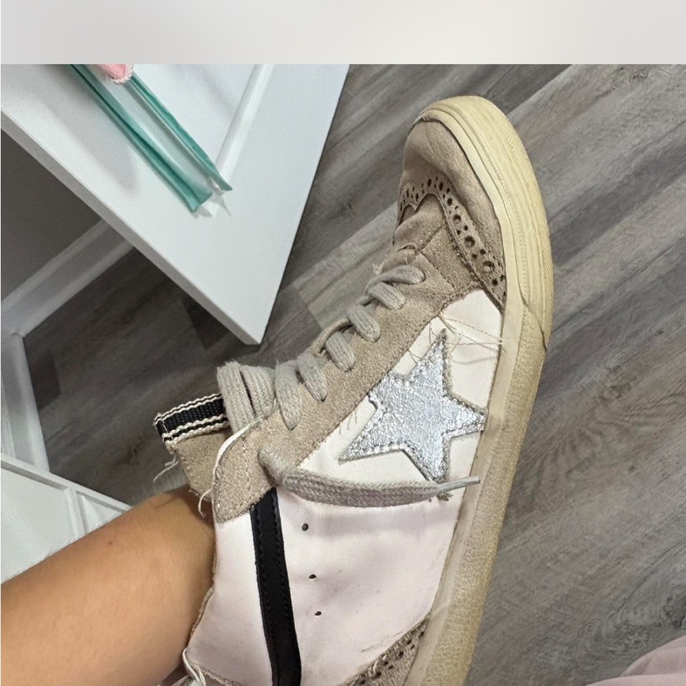 Stylish Beige and White Women's Sneakers